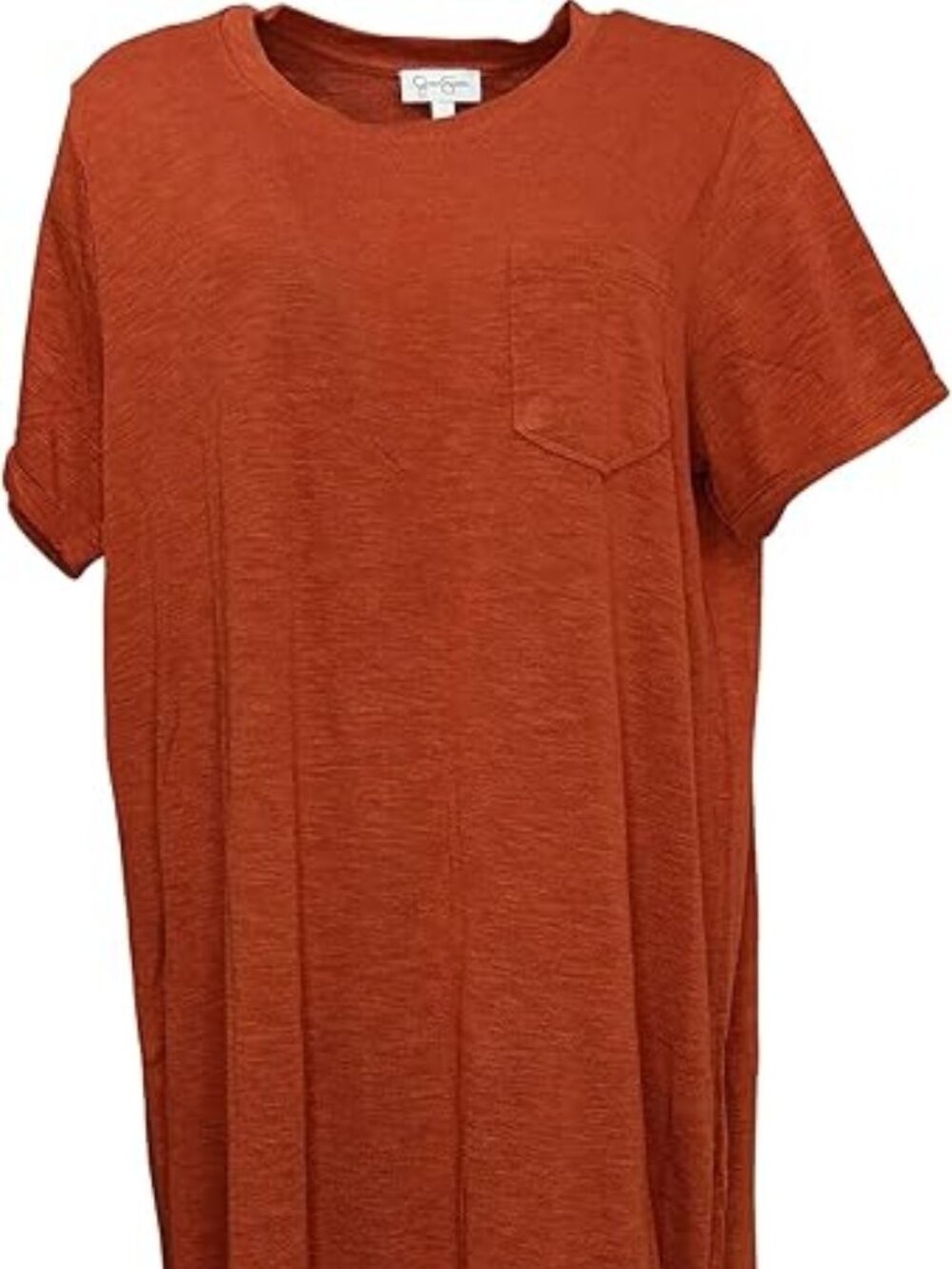 Jessica Simpson Womens Burnt Brick Short Sleeves Crew Neck Midi Dress Sz XXL